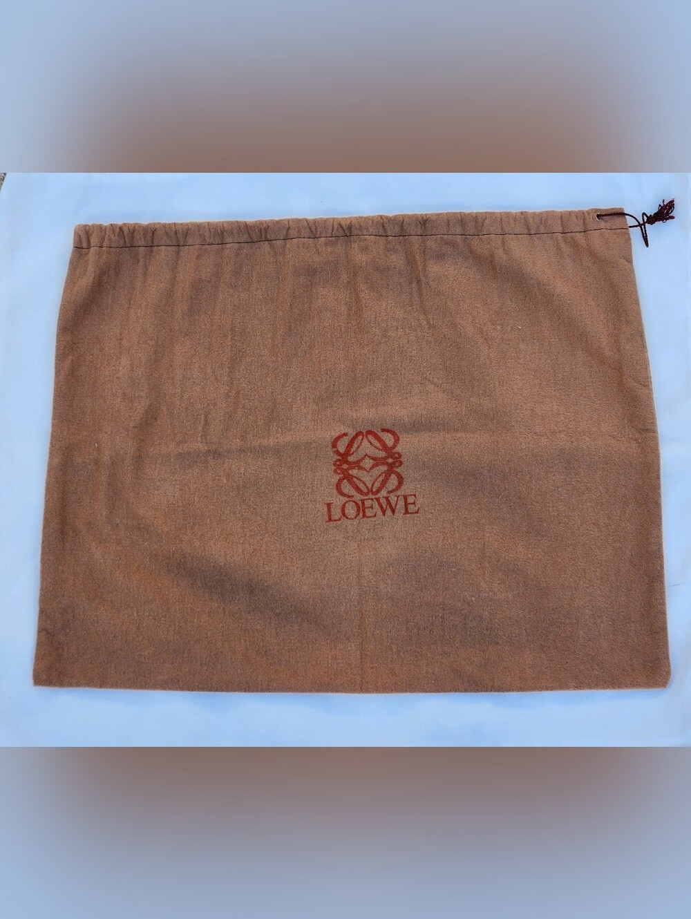 Authentic LOEWE Vintage Brown Flannel Drawstring Dust Bag